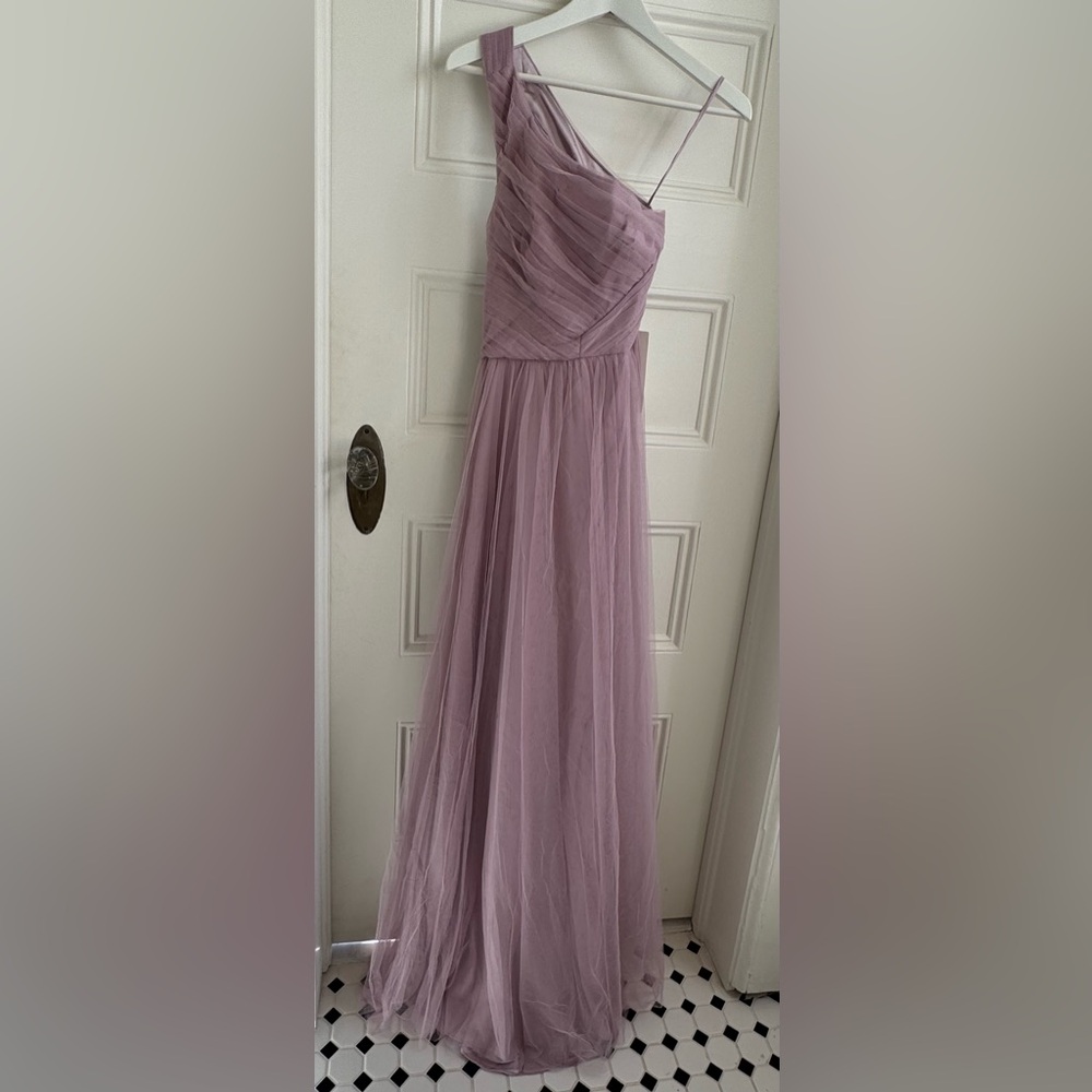Elegant Lavender Strapless Gown